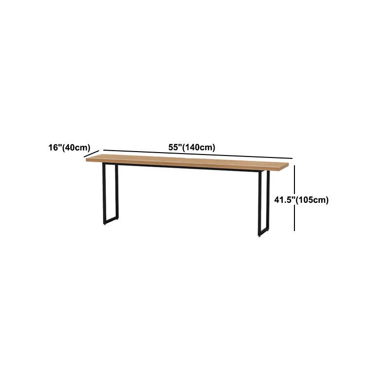 Industrial Rectangle Bar Table Solid Wood Bar Table with Metal Base