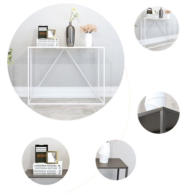 Contemporary Console Table Metal Rectangle Accent Table for Hall