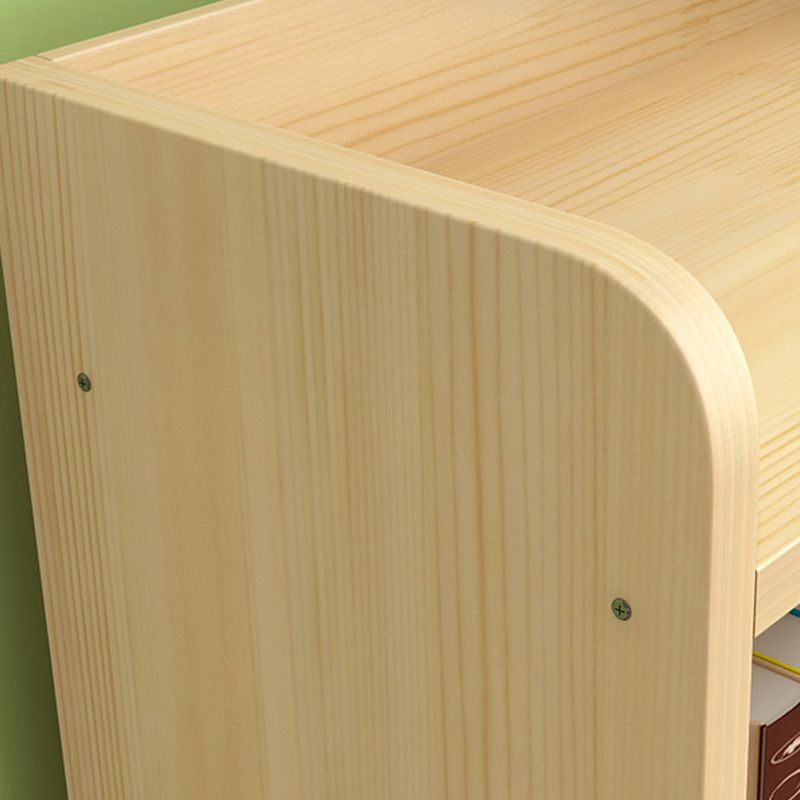 Contemporary Natural Wooden Book Shelf Closed Back Shelf Bookcase for Home