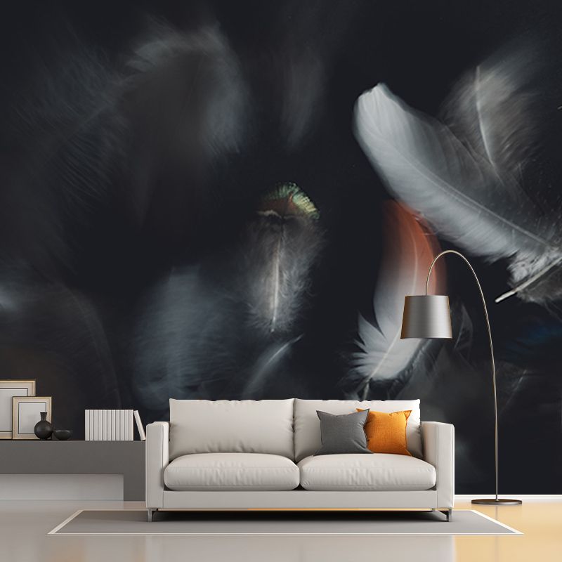 Soft Feathers Mildew Resistant Wallpaper Photography Sleeping Room Wall Mural