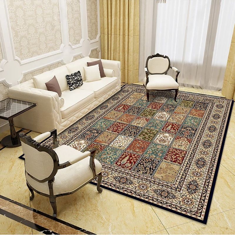 Moroccan Florentine Tile Carpet Polyester Area Rug Stain Resistant Rug for Home Decoration
