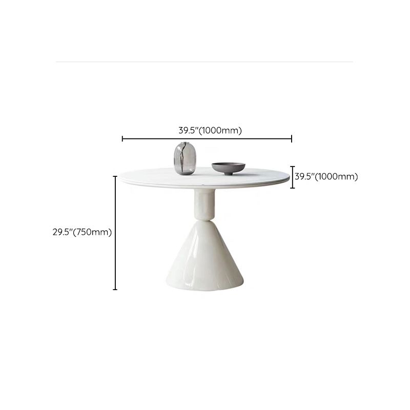 Contemporary Kitchen Dinner Table Stone Round Pedestal Dining Table