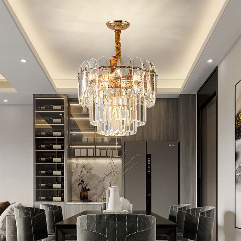 Luz de techo de cristal de tiras de luz de lámpara de lujo contemporánea para el hogar para el hogar