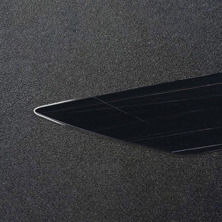 Rectangular Sintered Stone Dining Table Modern Furniture with 4 Black Legs