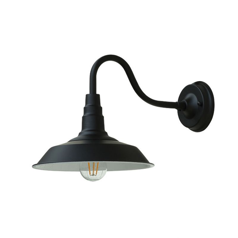 Industrial 1 Light Wall Light Fixture with Metallic Shade for Restaurant