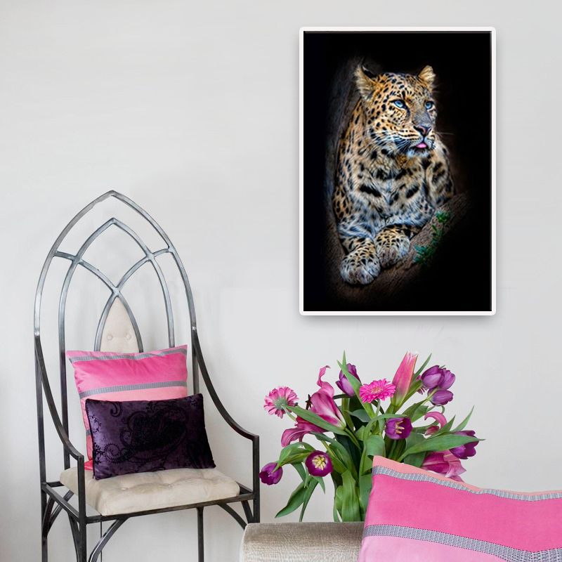 Photographie d'animaux sauvages, décoration murale pour salon, couleur foncée, Surface texturée