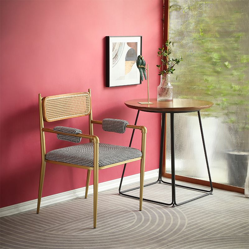 Sillas de comedor nórdicas con respaldo abierto, silla lateral para cocina con patas de metal