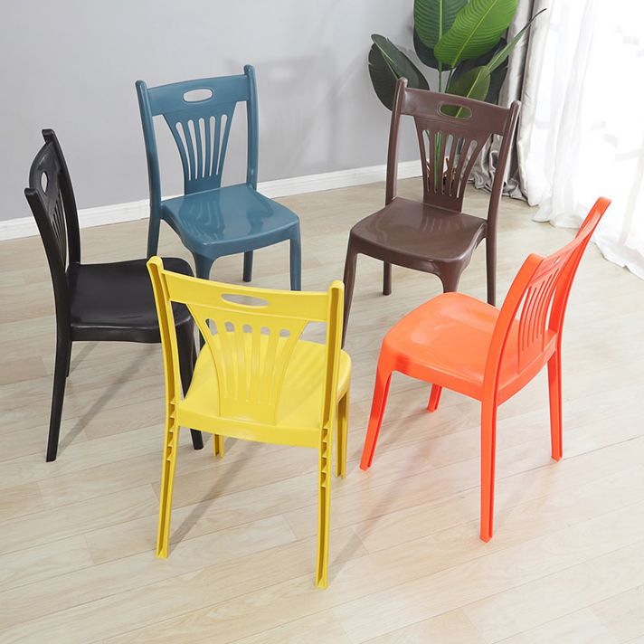 Sillas de comedor de estilo nórdico, sillas laterales de plástico sin brazos para cocina (juego de 4)