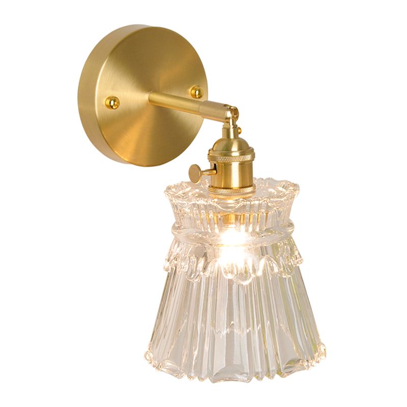 1 luminaire d'éclairage industriel léger avec verre côtelé pressé Light pour la salle de bain de la chambre à coucher