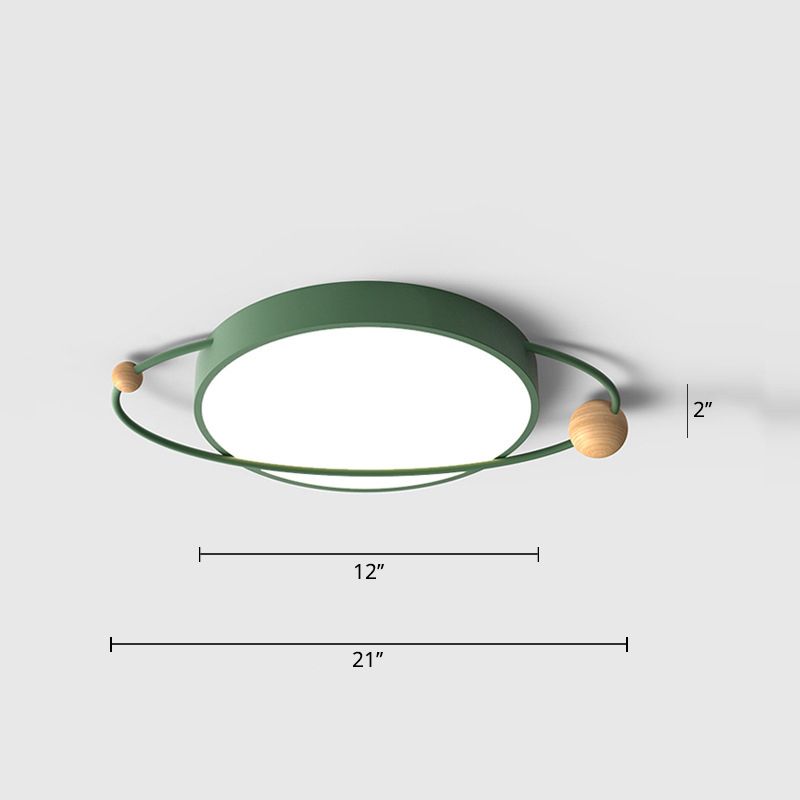 Ringed Planet Acrylic Flush Light Modernist LED Close to Ceiling Lamp for Bedroom
