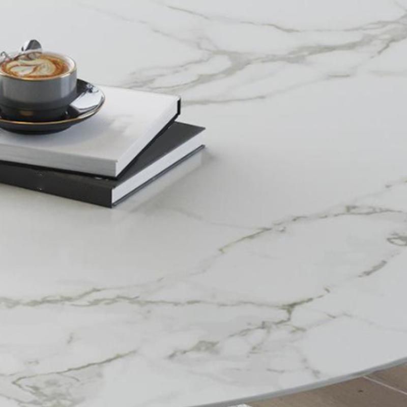 Round Stone Dining Table Tulip Base Dining Table for Dining Room