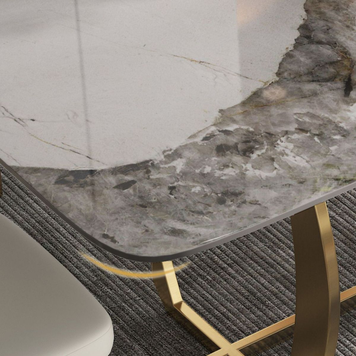 Designer Style Sintered Stone Top Dining Set Rectangle 1/2/5/7 Pieces Dining Table Set