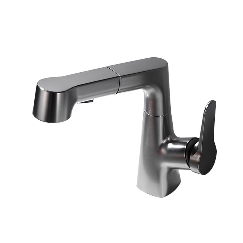 Bathroom Vessel Faucet High-Arc Swivel Spout Single Handle Faucet with Pull Out Sprayer