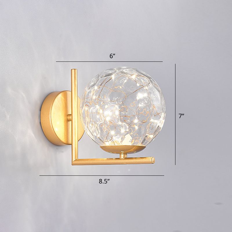 Glas Mini Globe Wall SCONCE Designer Stijl LED Wandbevestiging Lichtmontage voor slaapkamer