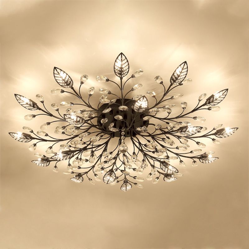 Lámpara de techo radial de múltiples luces de múltiples iluminación de techo de cristal de estilo moderno para sala de estar