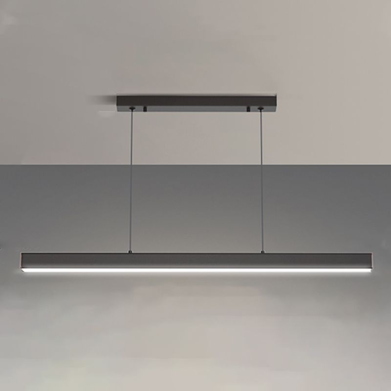 Comedor Modern Island Lighture Luz de aluminio lineal negro Luz de aluminio