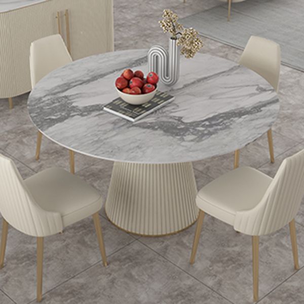 Traditional Luxury Dining Table Round Sintered Stone Dining Table for Home