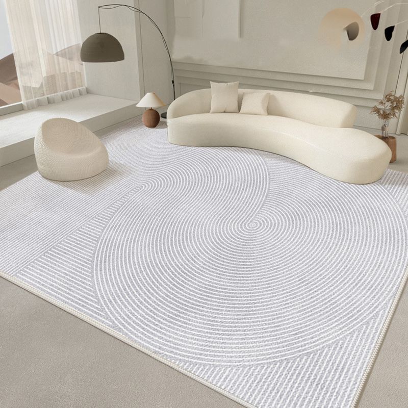Simple Plain Stripes Rug Polyester Indoor Rug Non-slip Area Carpet for Living Room and Bedroom