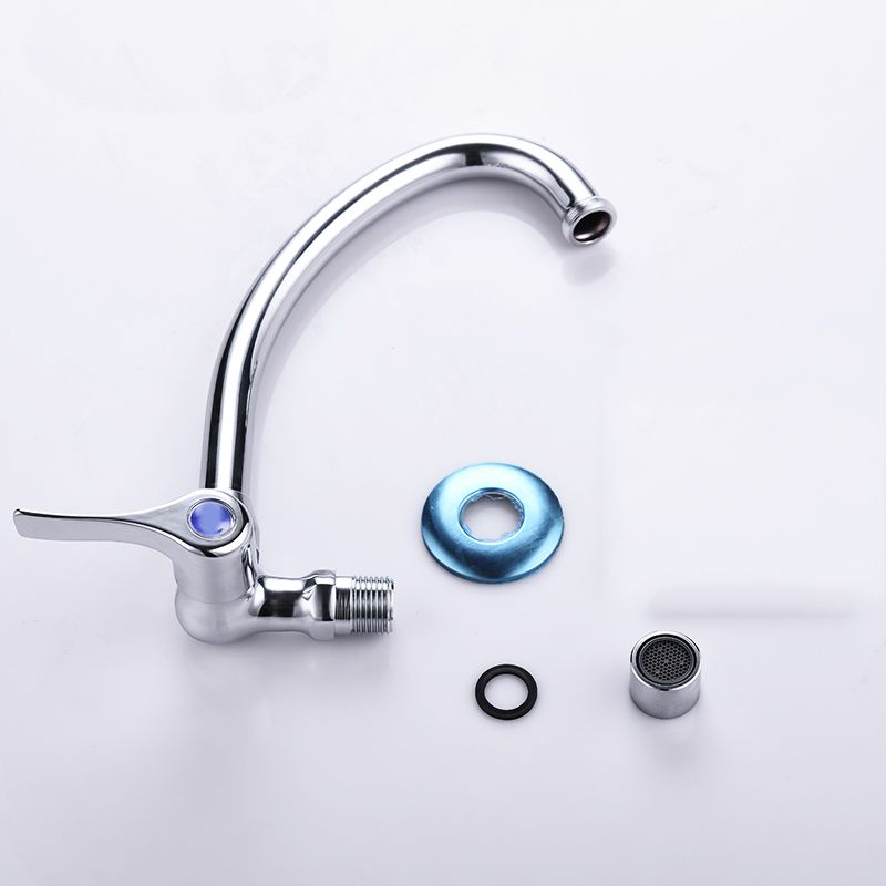 Contemporary Single Handle Kitchen Faucet Wall Mounted 1 Hold Bar Faucet