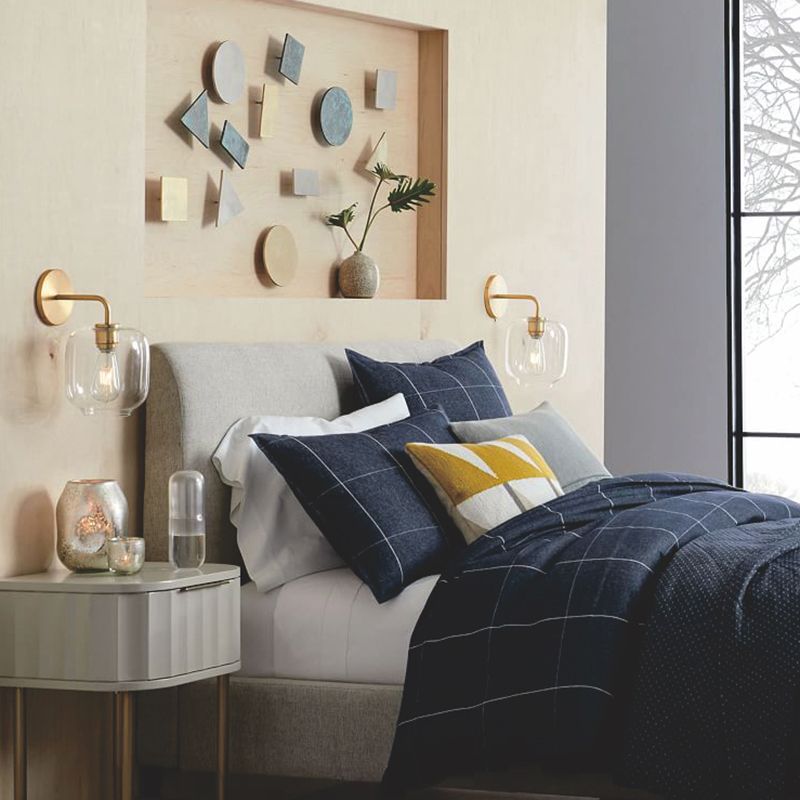 Simple Wall Sconce Lamp Glass Wall Mounted Light for Bedroom