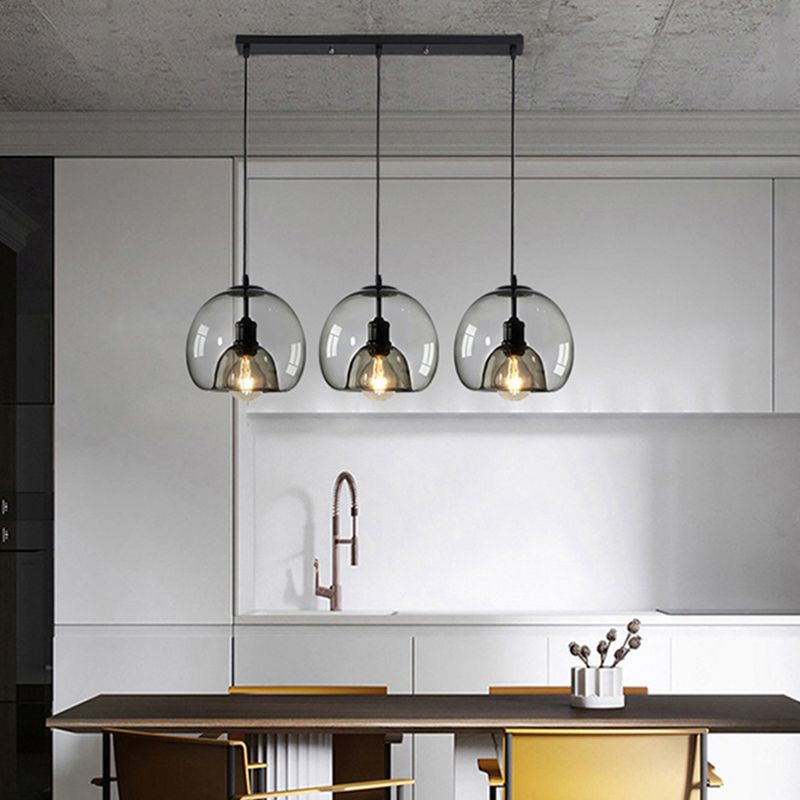 Modern Simplicity Round Cluster Pendant Light Glass Hanging Light for Living Room