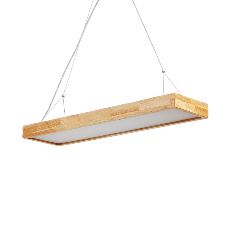 Rechteck Kronleuchter Beleuchtung Nordisches Holz LED BEIGE Pendelleuchte, 23,5 "/35,5"/47 "breit