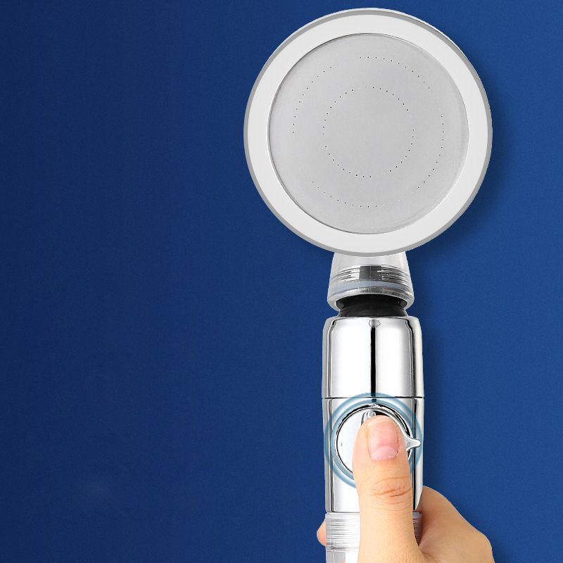 Silver Handheld Shower Head with Katalyst Adjustable Shower Heads