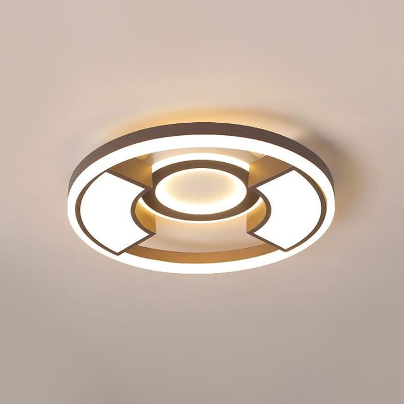 Acrylic Round Flush Ceiling Light Modern Style 16"/19.5" Dia LED White Flush Mount Lighting in Warm/White Light