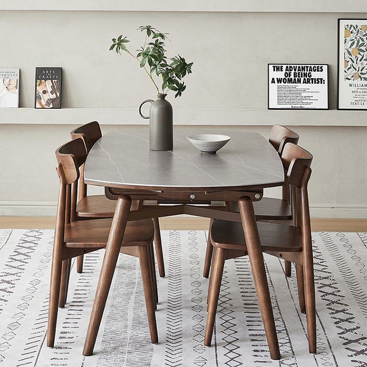 Modern Stone Dining Table 4 Ash Legs Dining Table for Dining Room