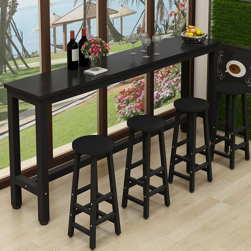 Rectangle Bar Dining Table Modern Bar Table with Trestle Base