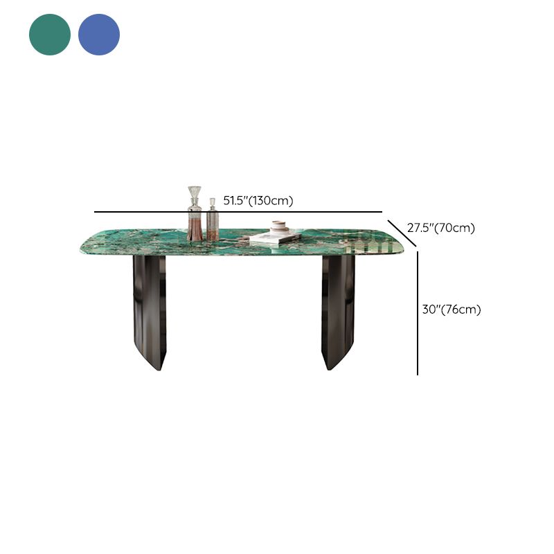 Double Pedestal Dining Table Rectangle Dining Table for Kitchen