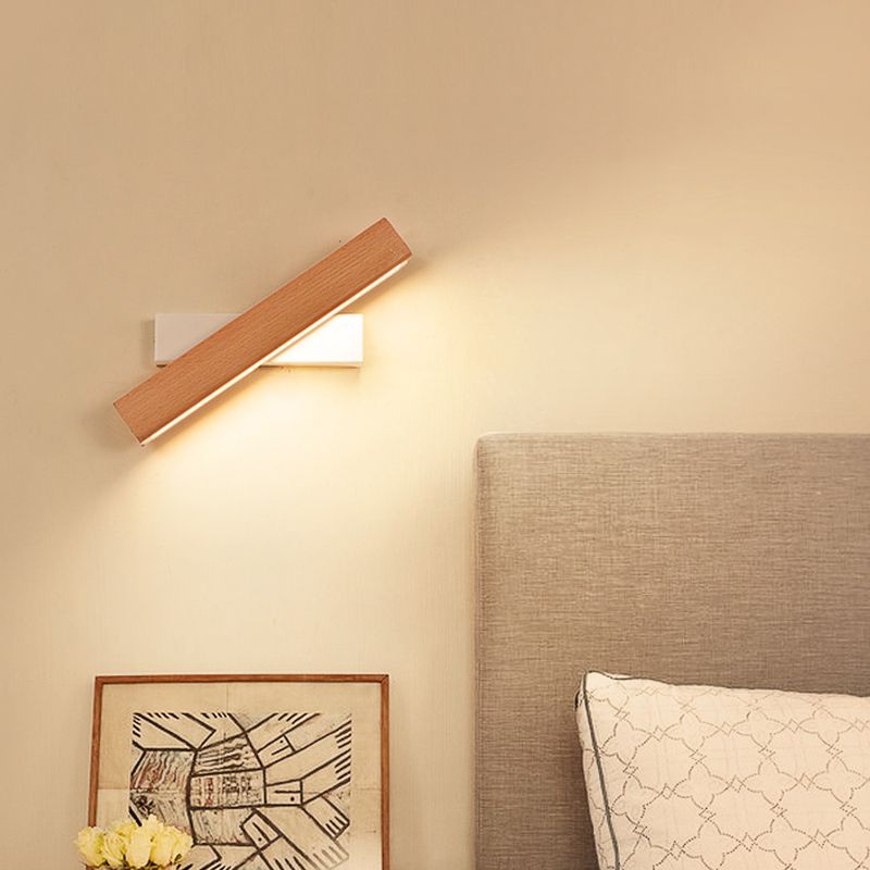 1 Licht geometrische Wandleuchten moderne einfache Stil Holzwandbeleuchtung in Braun