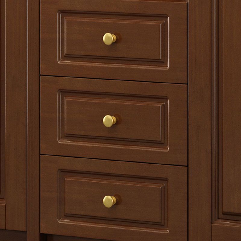 Solid Wood Shelves Included Modern Accent Cabinet for Living Room
