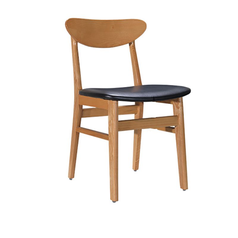 Modern Solid Wood Dining Chair Indoor-Outdoor Open Back Side Chair