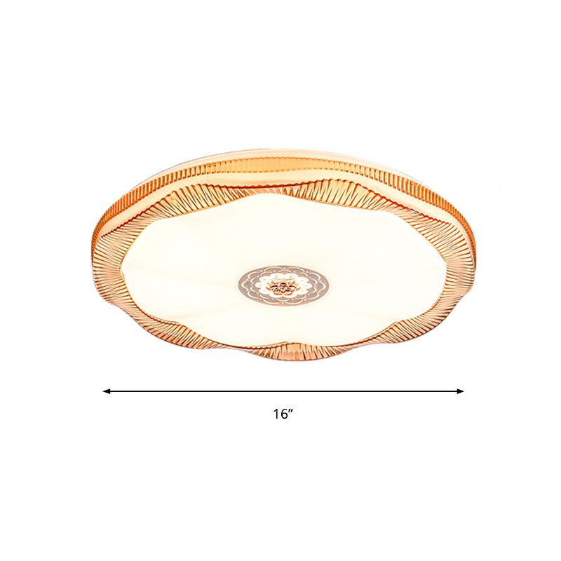 Blooming Flush Mount Light Modern Acrylic Shade White/Blue/Gold Ceiling Flush Mount for Bedroom in Warm/White, 16"/19.5" Wide