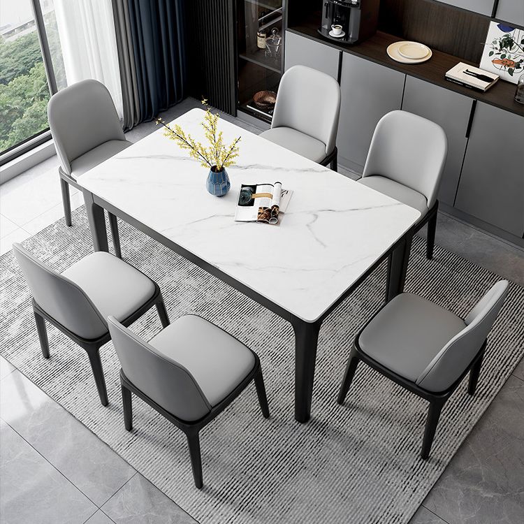 Solid Wood Base Dining Table Rectangle Modern Dining Table for Dinner Room