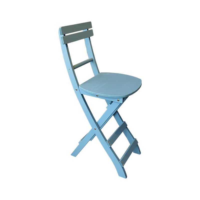 Modern Foldable Backrest Counter Chair Solid Wood Bar Chair with 4 Legs