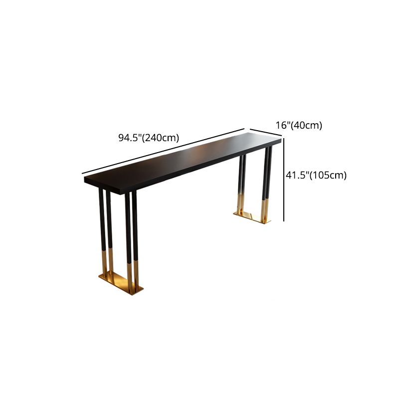 Wood Top Bar Table Traditional Luxury Rectangle Bar Dining Table with Sled Base