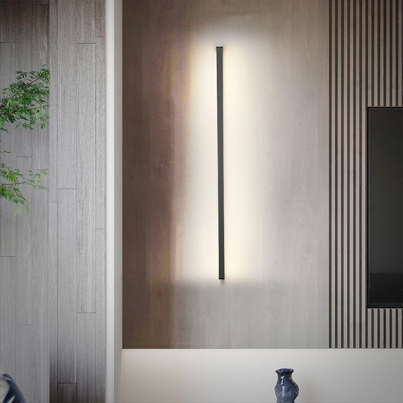 Single Black Modern Wall Mounted Sconce Linear Wall Light for Living Room