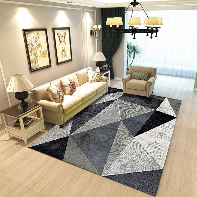 Simplicity Geometric Print Rug Multicolor Polypropylene Indoor Rug Stain Resistant Pet Friendly Anti-Slip Carpet for Home