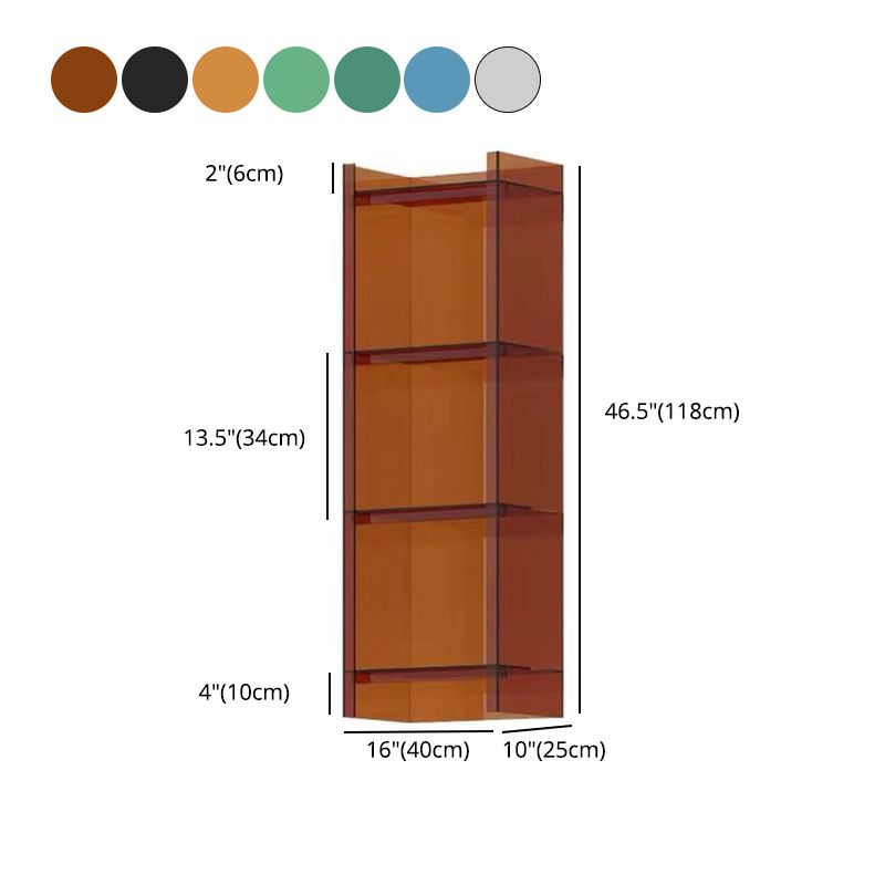 Scandinavian Style Shelf Bookcase Acrylic Closed Back Bookshelf for Home Office