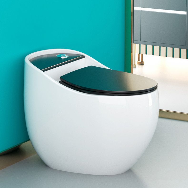 1-Piece Round Flush Toilet 0.8/1.28 GPF Ceramic Toilet Bowl for Bathroom
