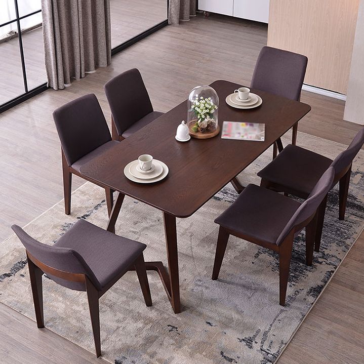 Rechthoek dubbele voetstuk moderne tafel massief hout vaste tafel voor thuis