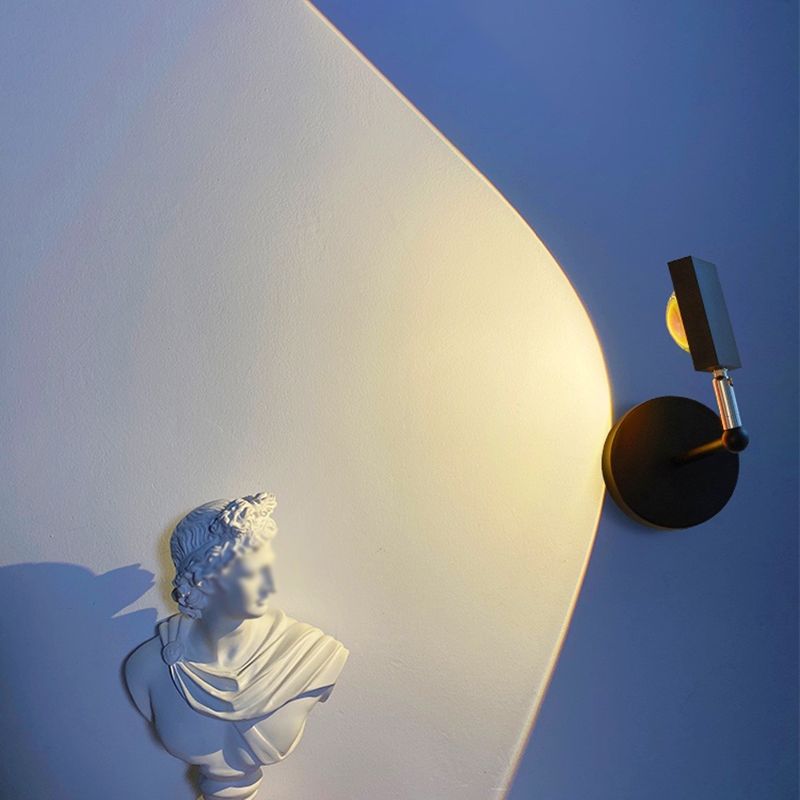 Metal Square Wall Lighting Contemporary Style 1 Light Wall Light Fixture