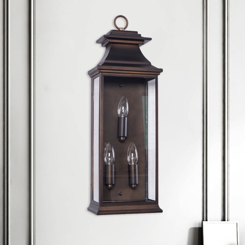 3 Bulbs Candle Wall Mounted Light Fixture Industrial Matte Bronze Metal Lighting for Living Room