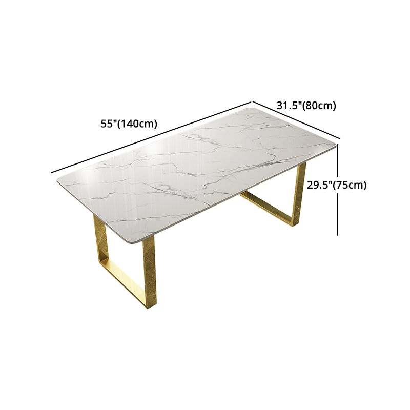 Luxury 1/2/5/7 Pieces Dining Set Sintered Stone Dining Table Set with Leather Chairs