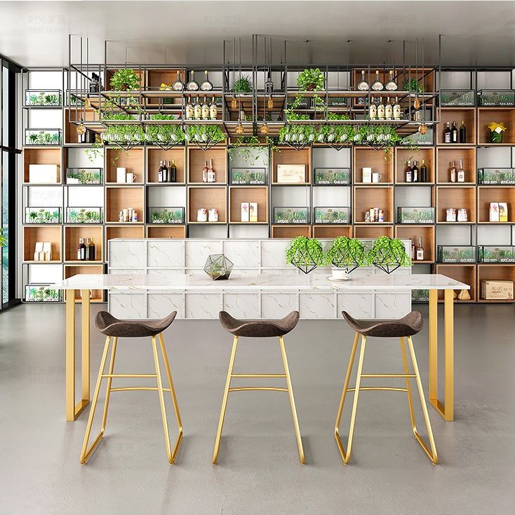 1/2/4 Pieces Bar Stool and Table Set Rectangular Pub Dining Set for Home