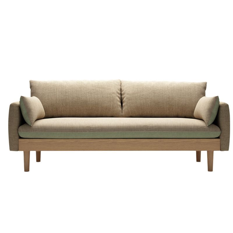 29.5" H Nordic Style Cotton Blend Square Arm Sofa for Living Room