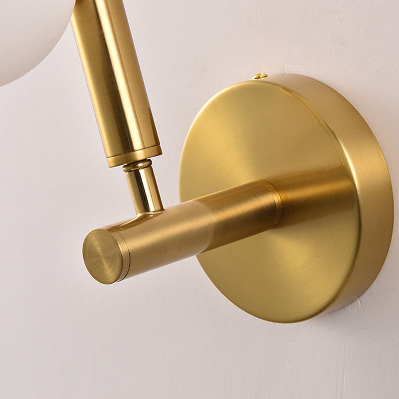 Ball Shape Vanity Lamp Modern Style Metal 3 Lights Bath Light in Black/Gold