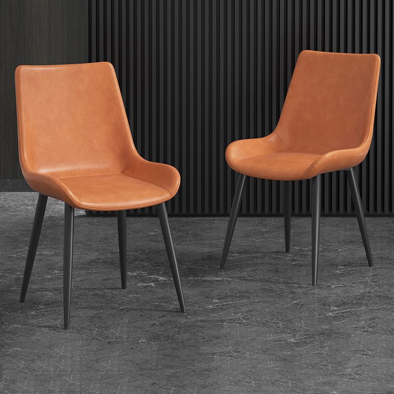 Silla lateral de comedor industrial de metal con respaldo sólido que cena una sola silla sin brazos